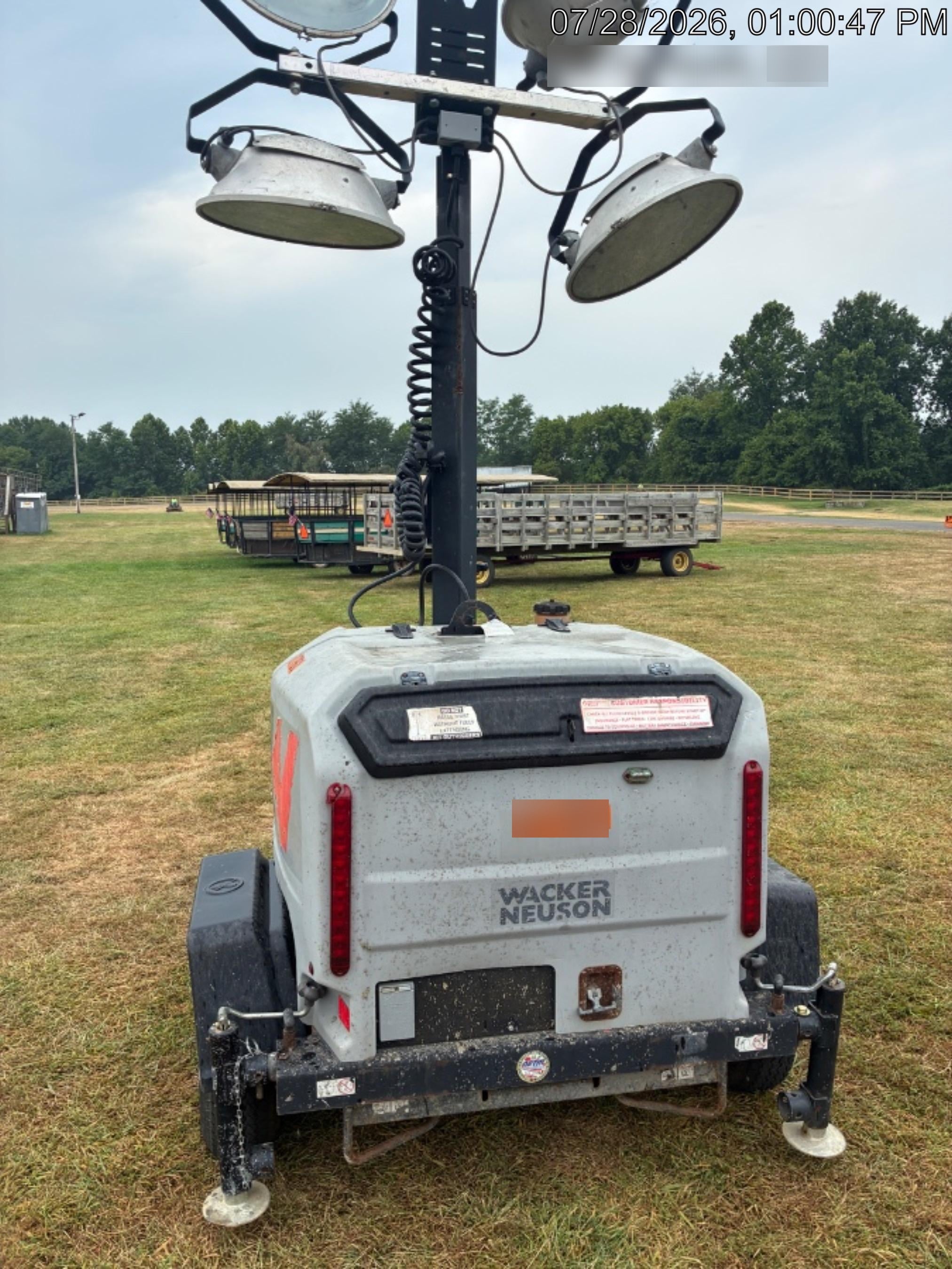 2019 Wacker Neuson LTV6L-MH Wacker Neuson LTV6L Mobile Light Tower w/Fuel Level Sensor Installed