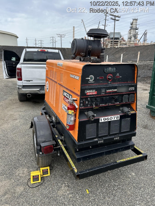 2021 Lincoln Electric Vantage 549X Ready Pak 3, ORANGE (includes trailer, cable rack, fender light kit)