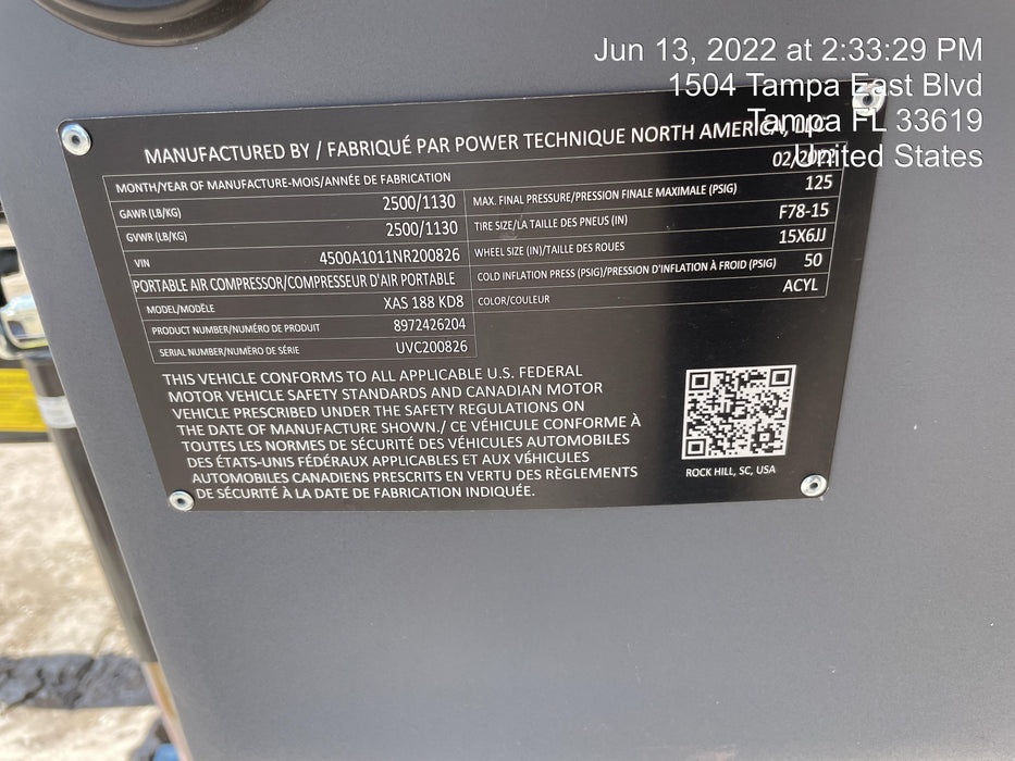 2022 ATLAS COPCO XAS188