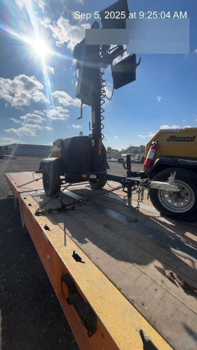 2021 Allmand NLV3GR (4) LED Light Fixture 350W, 23' Vertical Mast, 3kW Prime, Towable, Deep Sea L401, Leveling Jacks, Yanmar T4F 5.8hp