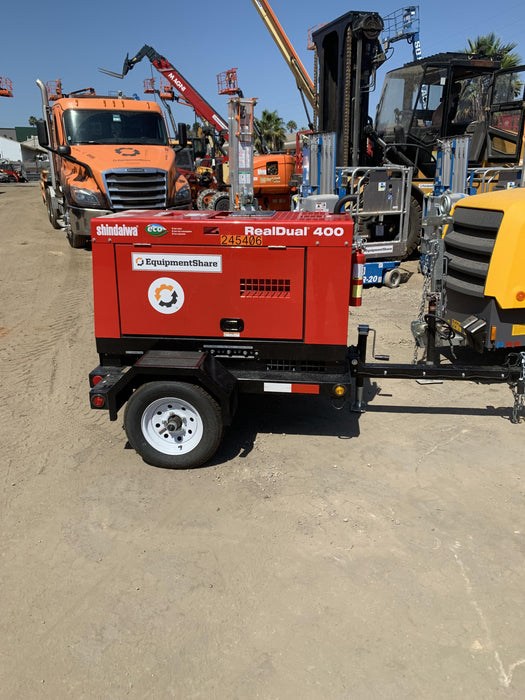 2022 Shindaiwa DGW400MDL Kubota D902 Engine, 23 HP, Dual Op Welder, Wire, Arc, Droop Stick, Tig, and CC Stick Functionality, Simulphase, 3 Phase and 1 Phase Gen Output, Single Axle NB Trlr, Slr Trckl Chrg 12V 12W, Fire Ext