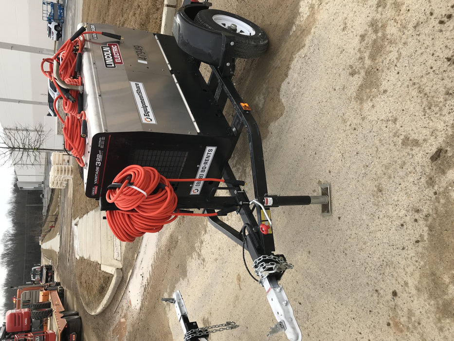 2019 Lincoln Electric Vantage 322 Ready-Pak 3, Two Wheel Trailer, Fender and Light Kit, Cable Rack