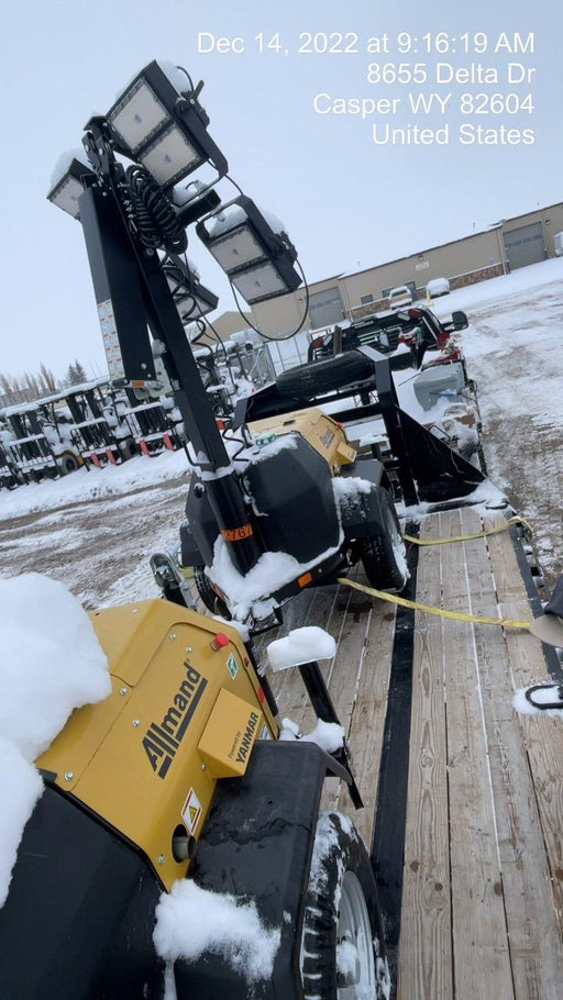 2022 Allmand NLV3GR (4) LED Light Fixture 350W, 23' Vertical Mast, 3kW Prime, Towable, ES Decals, T3