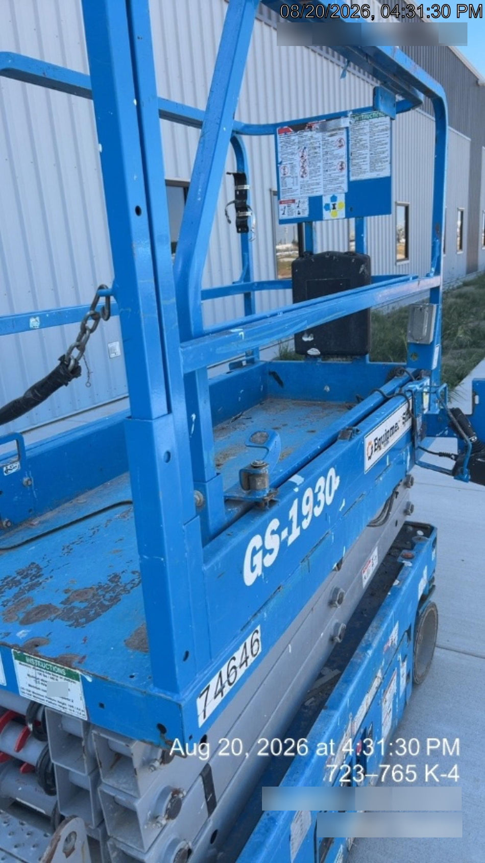 2020 Genie GS-1930 Fixed rails with chain entry gate - Pre A92.20