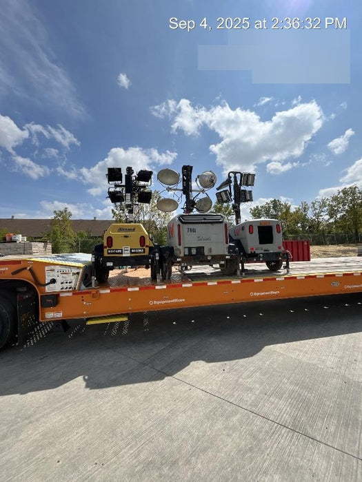 2022 Allmand NLV3GR (4) LED Light Fixture 350W, 23' Vertical Mast, 3kW Prime, Towable, Deep Sea L401, Leveling Jacks, Yanmar T4F 5.8hp