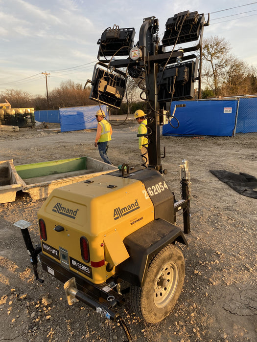 2022 Allmand NLV3GR (4) LED Light Fixture 350W, 23' Vertical Mast, 3kW Prime, Towable, ES Decals, T3