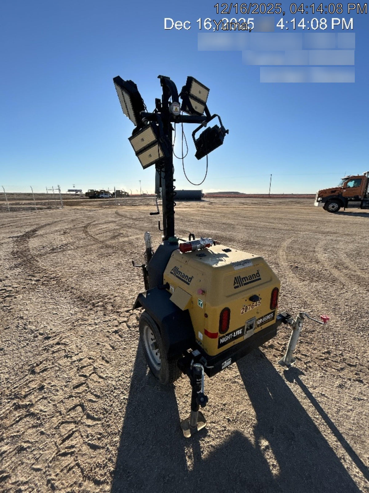 2022 Allmand NLV3GR (4) LED Light Fixture 350W, 23' Vertical Mast, 3kW Prime, Towable, Deep Sea L401, Leveling Jacks, Yanmar T4F 5.8hp