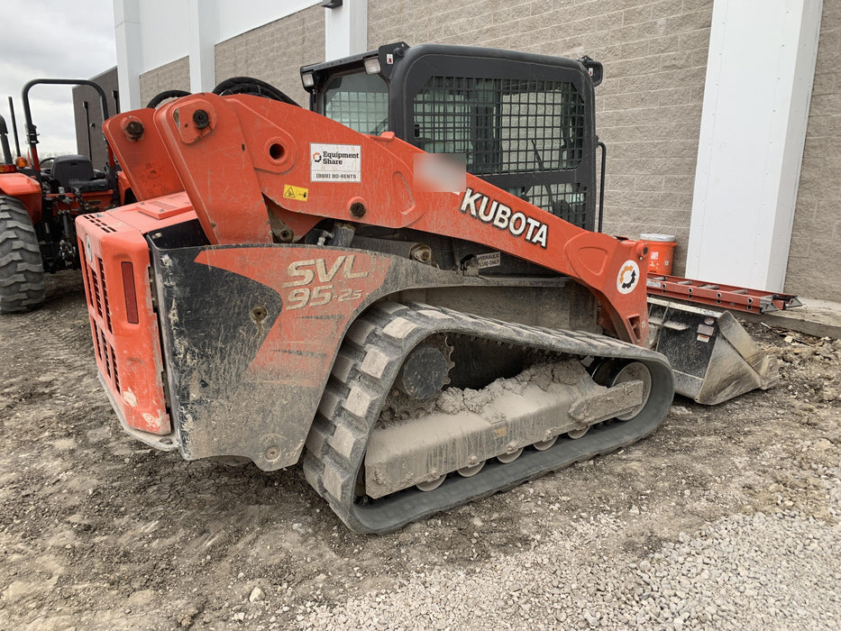 2019 Kubota SVL95-2S Cab/Heat/Air, Standard Tracks, Standard Flow, Hydraulic QC 80" HD Tooth Bucket