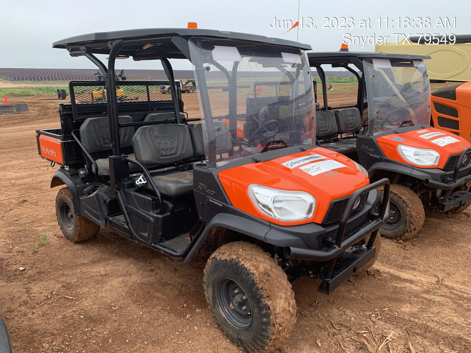 2022 Kubota RTV-X1140W-H Plastic Canopy, Windshield Acrylic Clear, LED Strobe Light, Wire Harness Kit, Back up Alarm