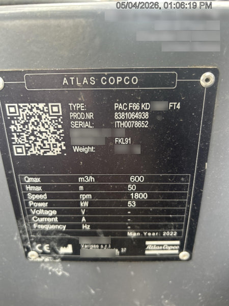 2023 ATLAS COPCO PAC F66 KD