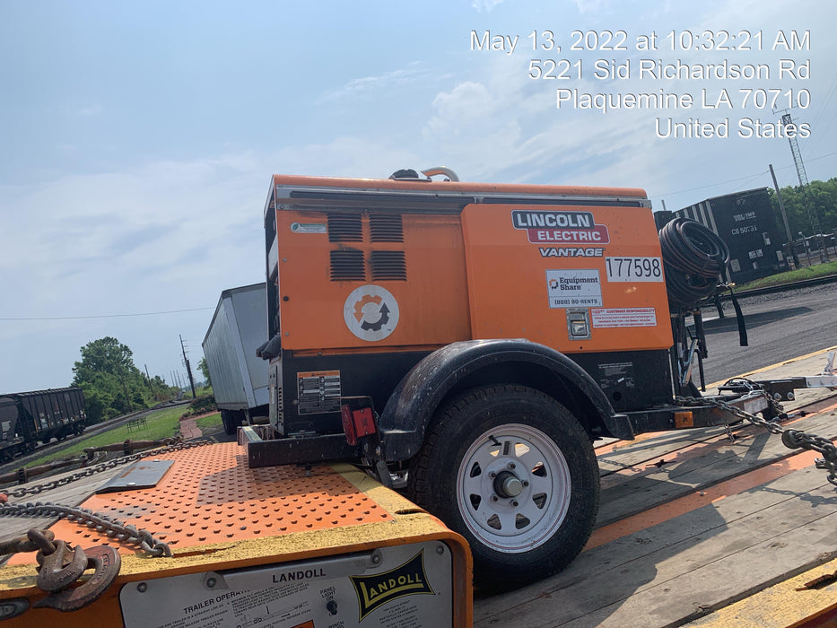 2021 Lincoln Electric Vantage 322 Vantage 322 Ready Pak 3 w/ Decals, ORANGE (includes trailer, cable rack, fender light kit) NO Telematics