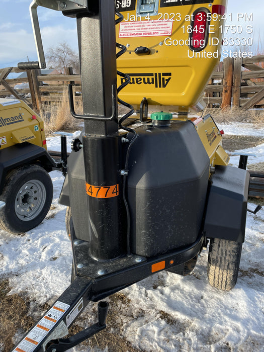 2022 Allmand NLV3GR (4) LED Light Fixture 350W, 23' Vertical Mast, 3kW Prime, Towable, ES Decals, T3