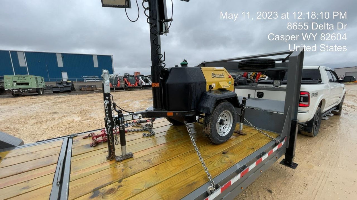 2022 Allmand NLV3GR (4) LED Light Fixture 350W, 23' Vertical Mast, 3kW Prime, Towable, ES Decals, T3