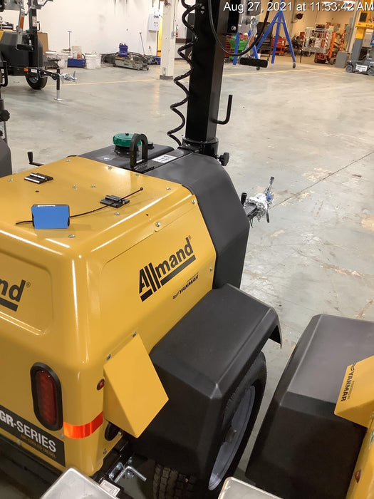 2021 Allmand NLV3GR (4) LED Light Fixture 350W, 23' Vertical Mast, 3kW Prime, Towable, Deep Sea L401, Leveling Jacks, Yanmar T4F 5.8hp