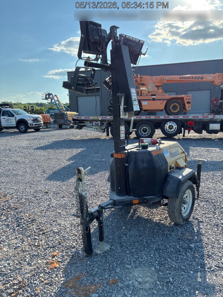 2022 Allmand NLV3GR (4) LED Light Fixture 350W, 23' Vertical Mast, 3kW Prime, Towable, Deep Sea L401, Leveling Jacks, Yanmar T4F 5.8hp