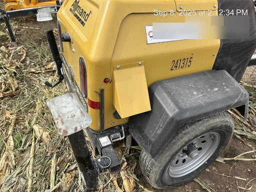 2022 Allmand NLV3GR (4) LED Light Fixture 350W, 23' Vertical Mast, 3kW Prime, Towable, Deep Sea L401, Leveling Jacks, Yanmar T4F 5.8hp