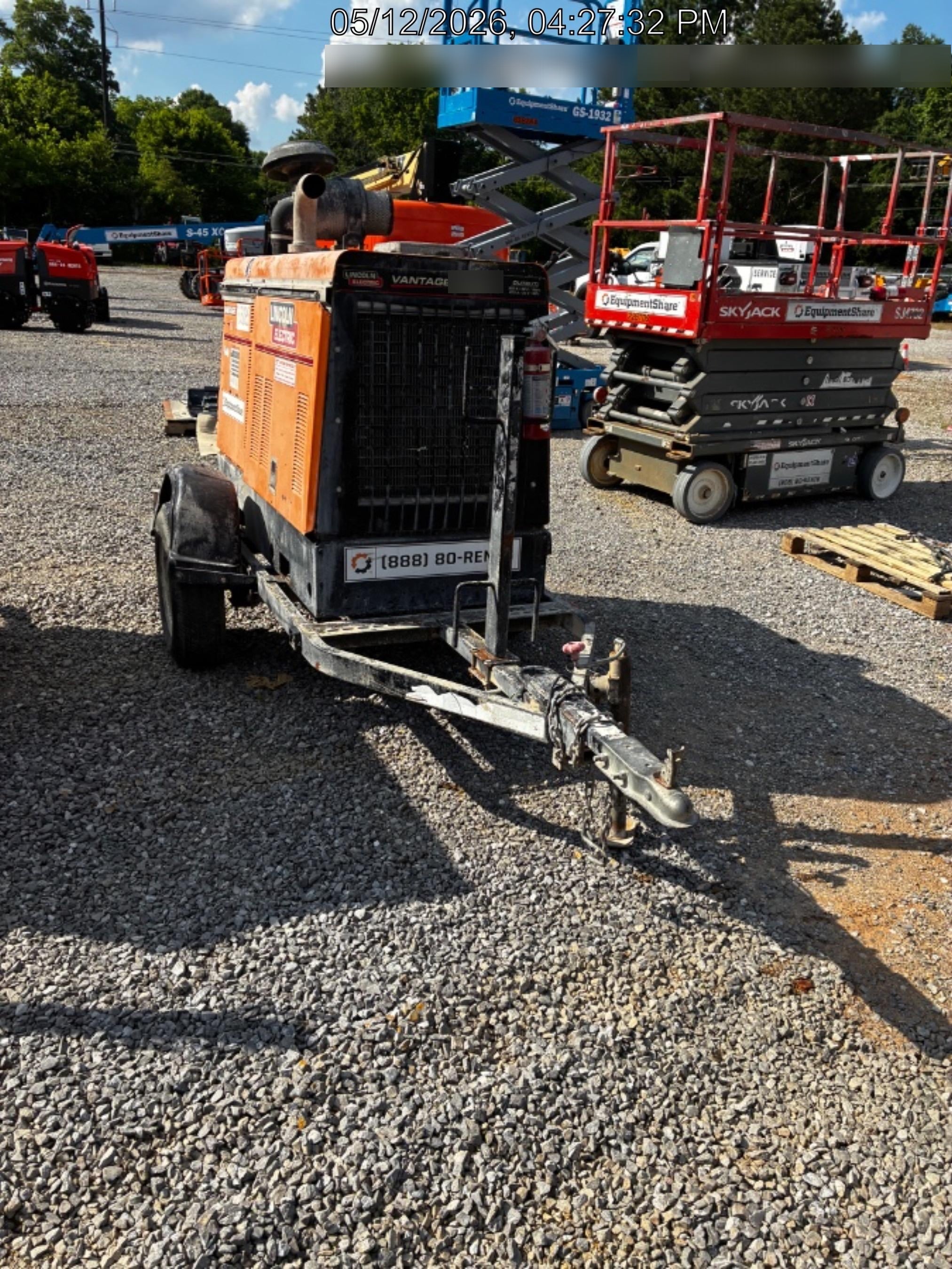 2021 Lincoln Electric Vantage 549X Ready Pak 3, ORANGE (includes trailer, cable rack, fender light kit)