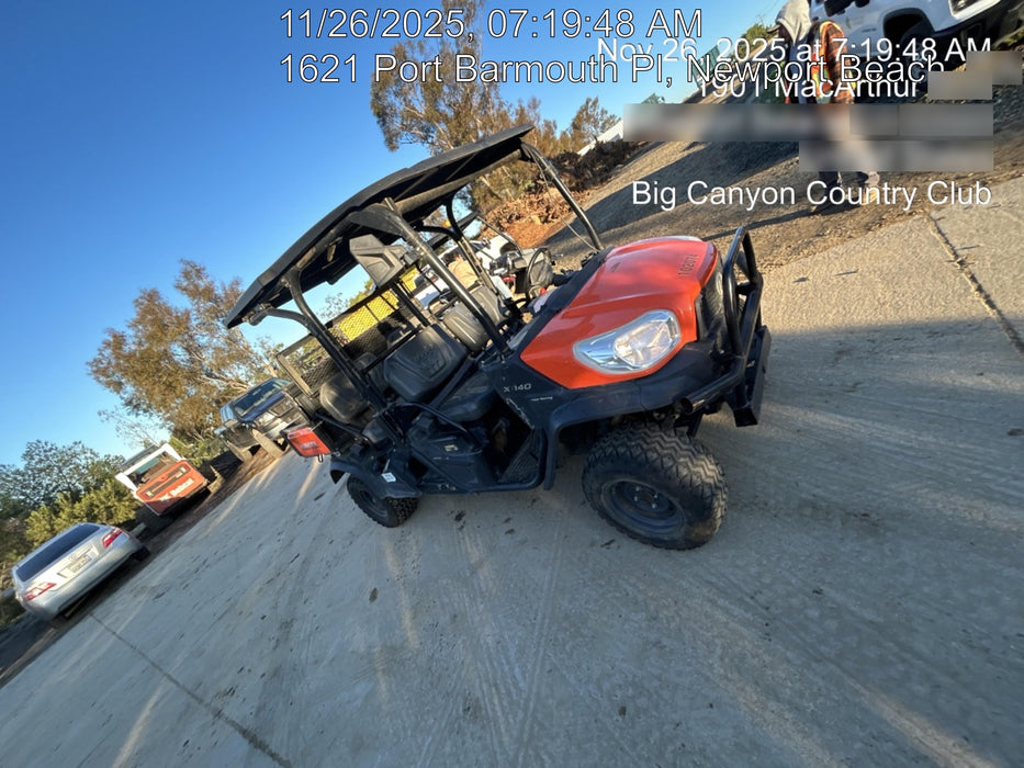 Kubota RTV-X1140W-H 4WD, LED Strobe, Windshield Acrylic Clear, Plastic Canopy, Wire Harness Kit, Backup Alarm