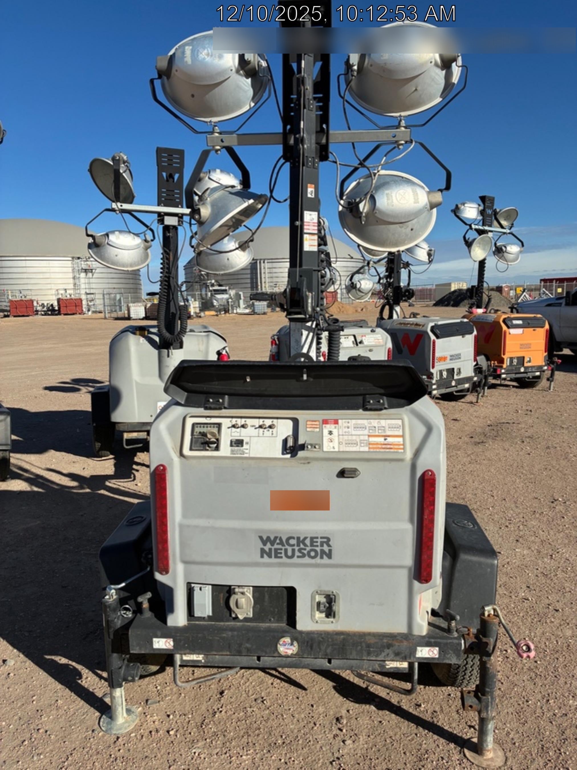 2019 Wacker Neuson LTV6L-MH Wacker Neuson LTV6L Mobile Light Tower w/Fuel Level Sensor Installed