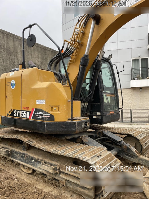 2020 Sany SY155U Rubber Tracks, Front Blade