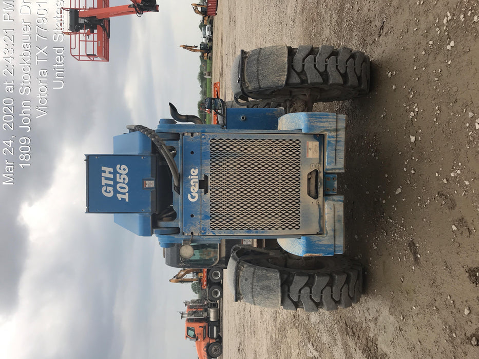 2019 Genie GTH-1056 Cab/Heat/AC, Solid RT Tires, LED Work Lights, Beacon 60" QA Carriage, 60" Forks