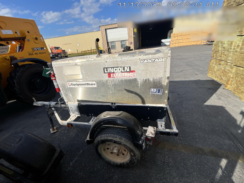 2019 Lincoln Electric Vantage 322 Welder Ready-Pak 3, Two wheel trailer, Fender and Light kit, Cable Rack