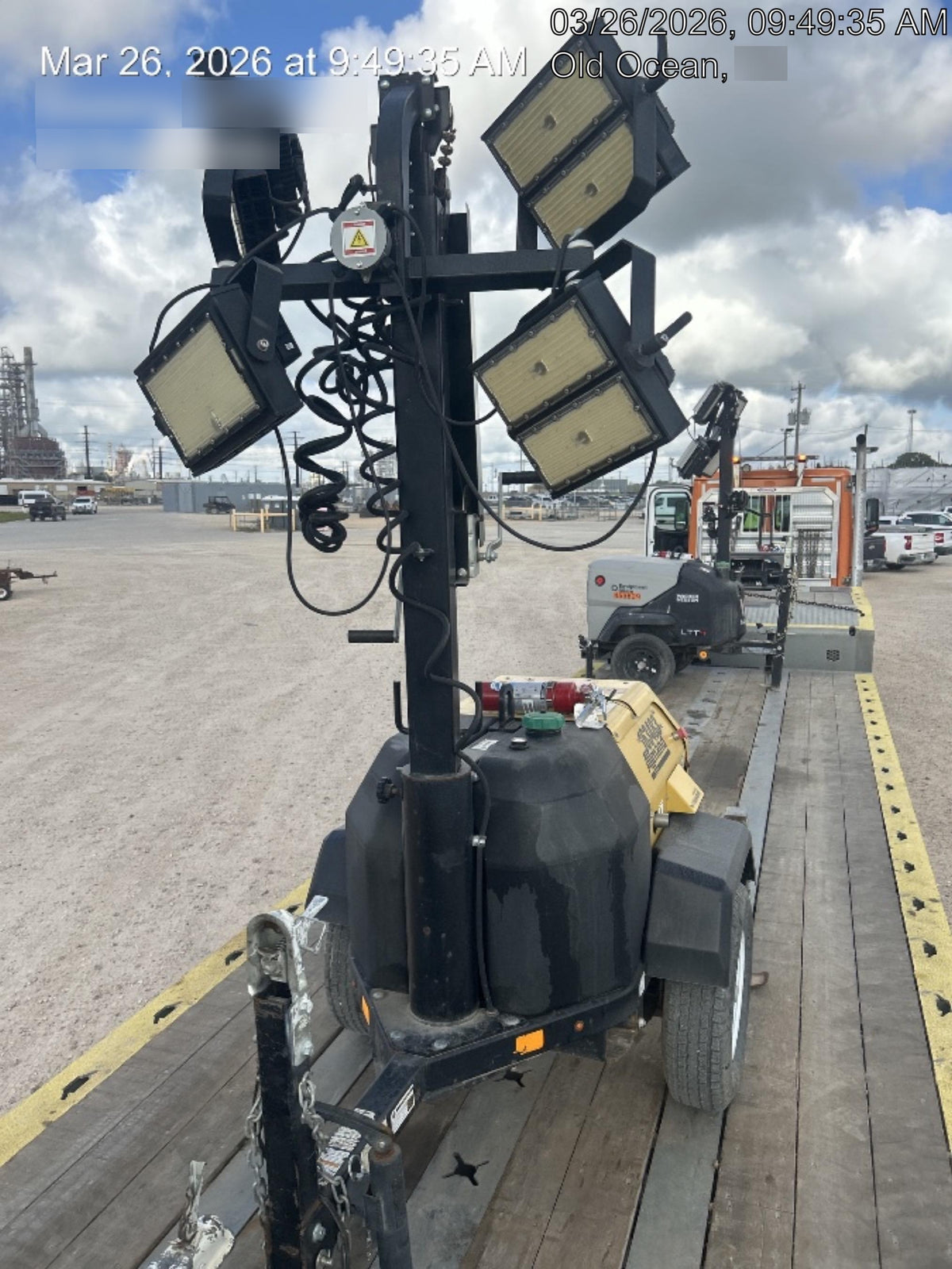 2021 Allmand NLV3GR (4) LED Light Fixture 350W, 23' Vertical Mast, 3kW Prime, Towable, Deep Sea L401, Leveling Jacks, Yanmar T4F 5.8hp