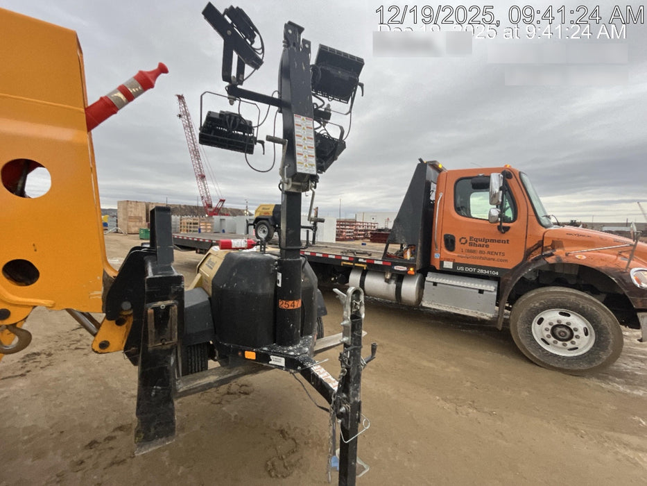 2022 Allmand NLV3GR (4) LED Light Fixture 350W, 23' Vertical Mast, 3kW Prime, Towable, ES Decals, T3