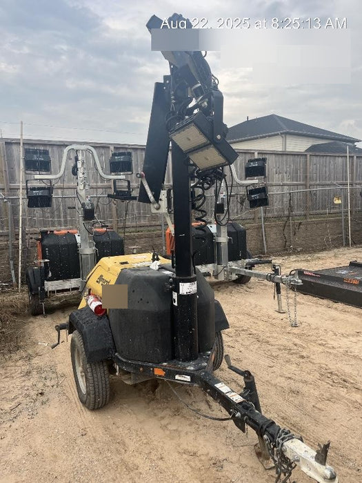 Allmand NLV3GR (4) LED Light Fixture 350W, 23' Vertical Mast, 3kW Prime, Towable, Deep Sea L401, Leveling Jacks, Yanmar T4F 5.8hp