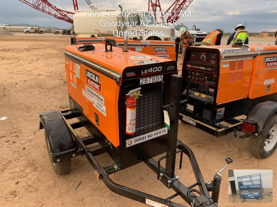 2023 Lincoln Electric LE400 Kubota V1505, Trlr, Cable Rack, Light Kit, ES Decals, T3