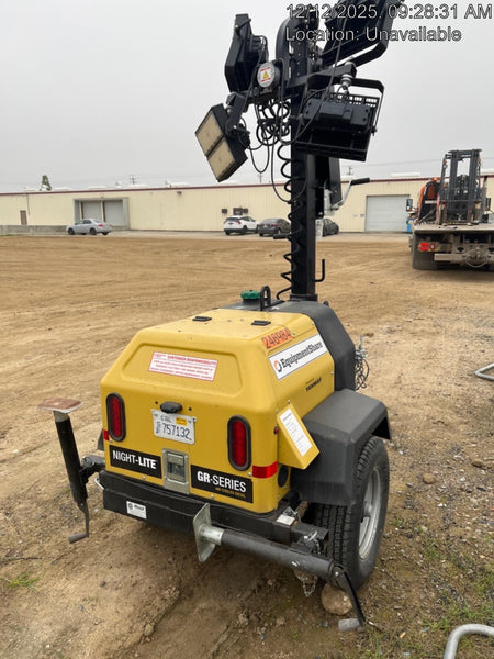 2022 Allmand NLV3GR (4) LED Light Fixture 350W, 23' Vertical Mast, 3kW Prime, Towable, ES Decals, T3