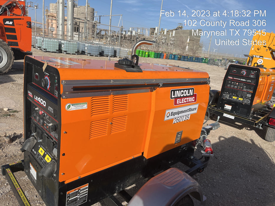 2022 Lincoln Electric LE400 Kubota V1505, Trlr, Cable Rack, Light Kit, ES Decals, T3