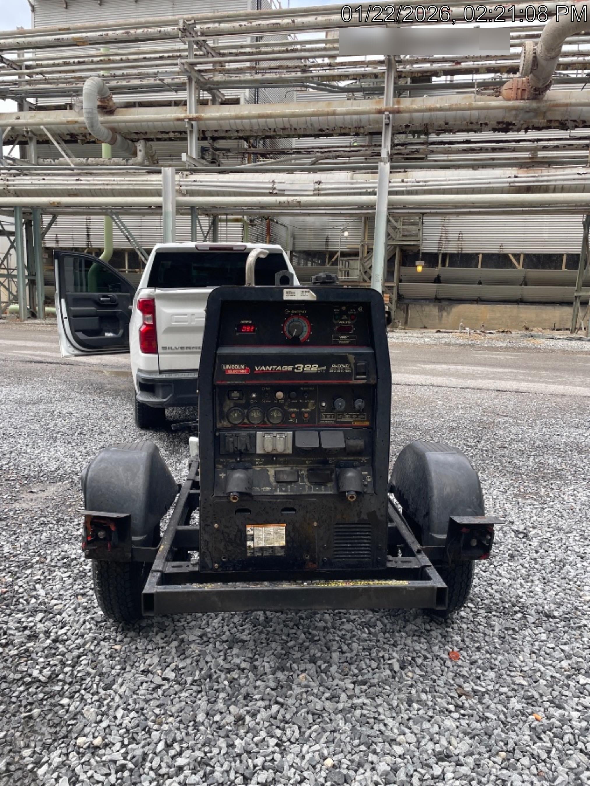 2019 Lincoln Vantage 322 Welder Ready-Pak 3, Two wheel trailer, Fender and Light kit, Cable Rack