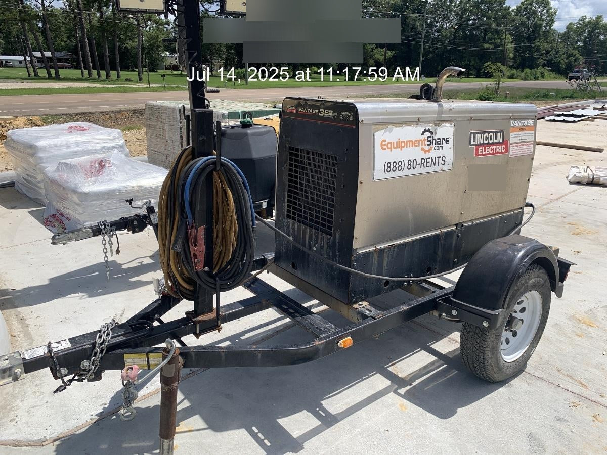 2018 Lincoln Electric Vantage 322 Lincoln Vantage 322 Welder Ready Pak 3 - Vantage 322, Trailer, Fender and light kit, Cable rack