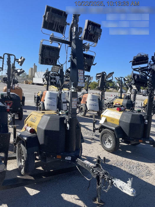 2022 Allmand NLV3GR (4) LED Light Fixture 350W, 23' Vertical Mast, 3kW Prime, Towable, Deep Sea L401, Leveling Jacks, Yanmar T4F 5.8hp