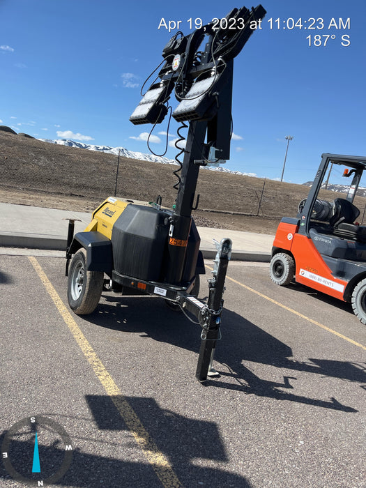2022 Allmand NLV3GR (4) LED Light Fixture 350W, 23' Vertical Mast, 3kW Prime, Towable, ES Decals, T3
