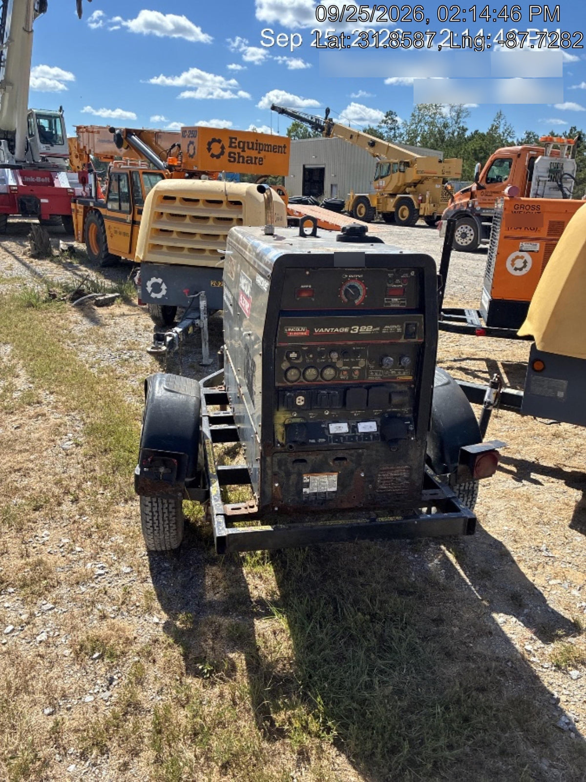 2019 Lincoln Electric Vantage 322 Lincoln Vantage 322 Welder w/Trailer, Light Kit, Cable Rack