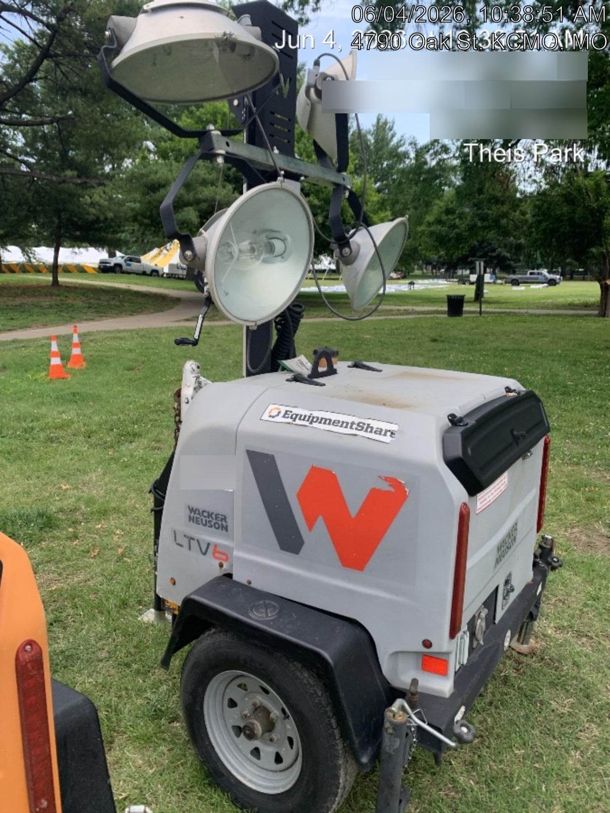 2019 Wacker Neuson LTV6L-MH Wacker Neuson LTV6L Mobile Light Tower w/Fuel Level Sensor Installed