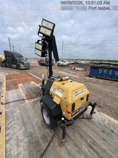 2022 Allmand NLV3GR (4) LED Light Fixture 350W, 23' Vertical Mast, 3kW Prime, Towable, Deep Sea L401, Leveling Jacks, Yanmar T4F 5.8hp
