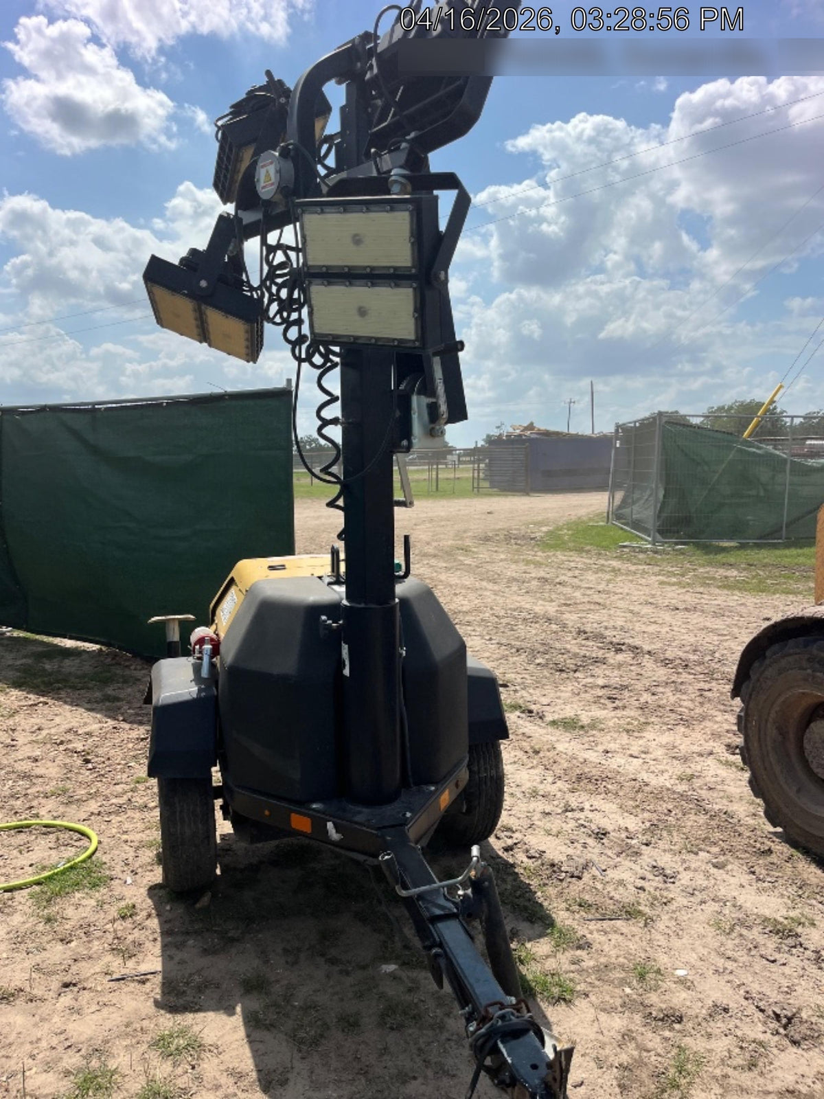 2022 Allmand NLV3GR (4) LED Light Fixture 350W, 23' Vertical Mast, 3kW Prime, Towable, Deep Sea L401, Leveling Jacks, Yanmar T4F 5.8hp