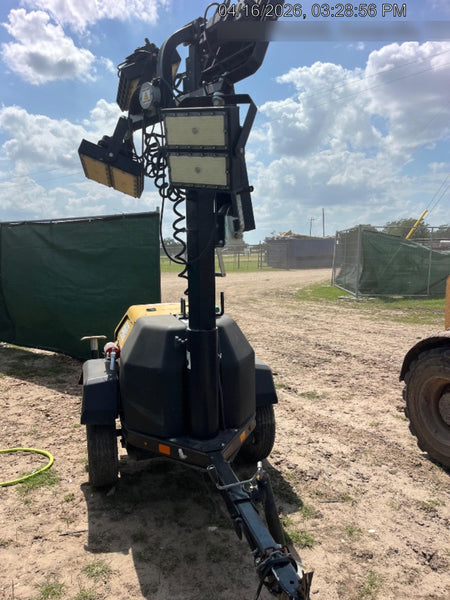 2022 Allmand NLV3GR (4) LED Light Fixture 350W, 23' Vertical Mast, 3kW Prime, Towable, Deep Sea L401, Leveling Jacks, Yanmar T4F 5.8hp