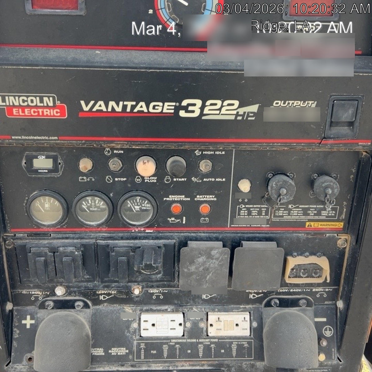 2021 Lincoln Electric Vantage 322 Vantage 322 Ready Pak 3 w/ Telematics & Decals, ORANGE (includes trailer, cable rack, fender light kit)