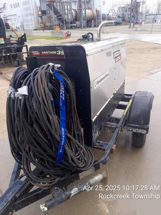 2019 Lincoln Electric Vantage 322 Ready-Pak 3, Two Wheel Trailer, Fender and Light Kit, Cable Rack