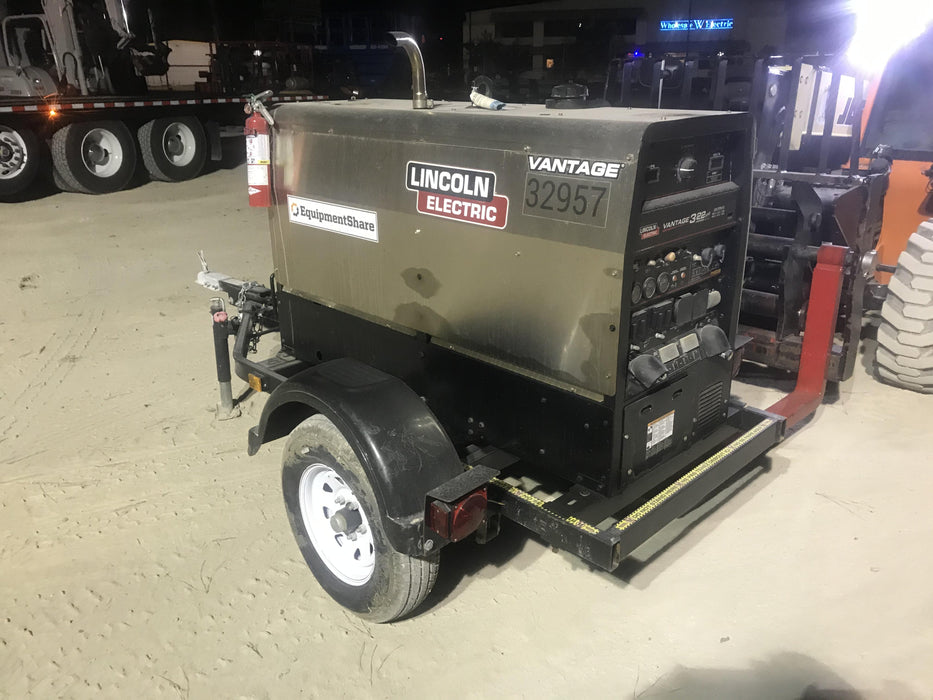 2019 Lincoln Electric Vantage 322 Welder Ready-Pak 3, Two wheel trailer, Fender and Light kit, Cable Rack