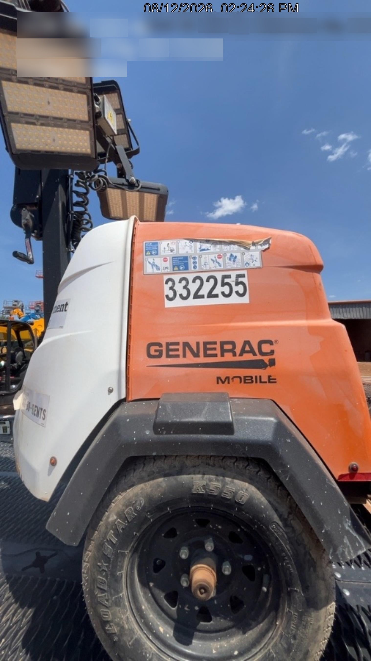 2023 Generac MLT2 Diesel, Flex Switch 120V Input, Powerzone Controller, (4) 320W LED Lights, 4kW Generator, 39.9 Gal Fuel Tank, 2" Ball, T3