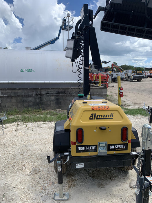 2022 Allmand NLV3GR (4) LED Light Fixture 350W, 23' Vertical Mast, 3kW Prime, Towable, Deep Sea L401, Leveling Jacks, Yanmar T4F 5.8hp