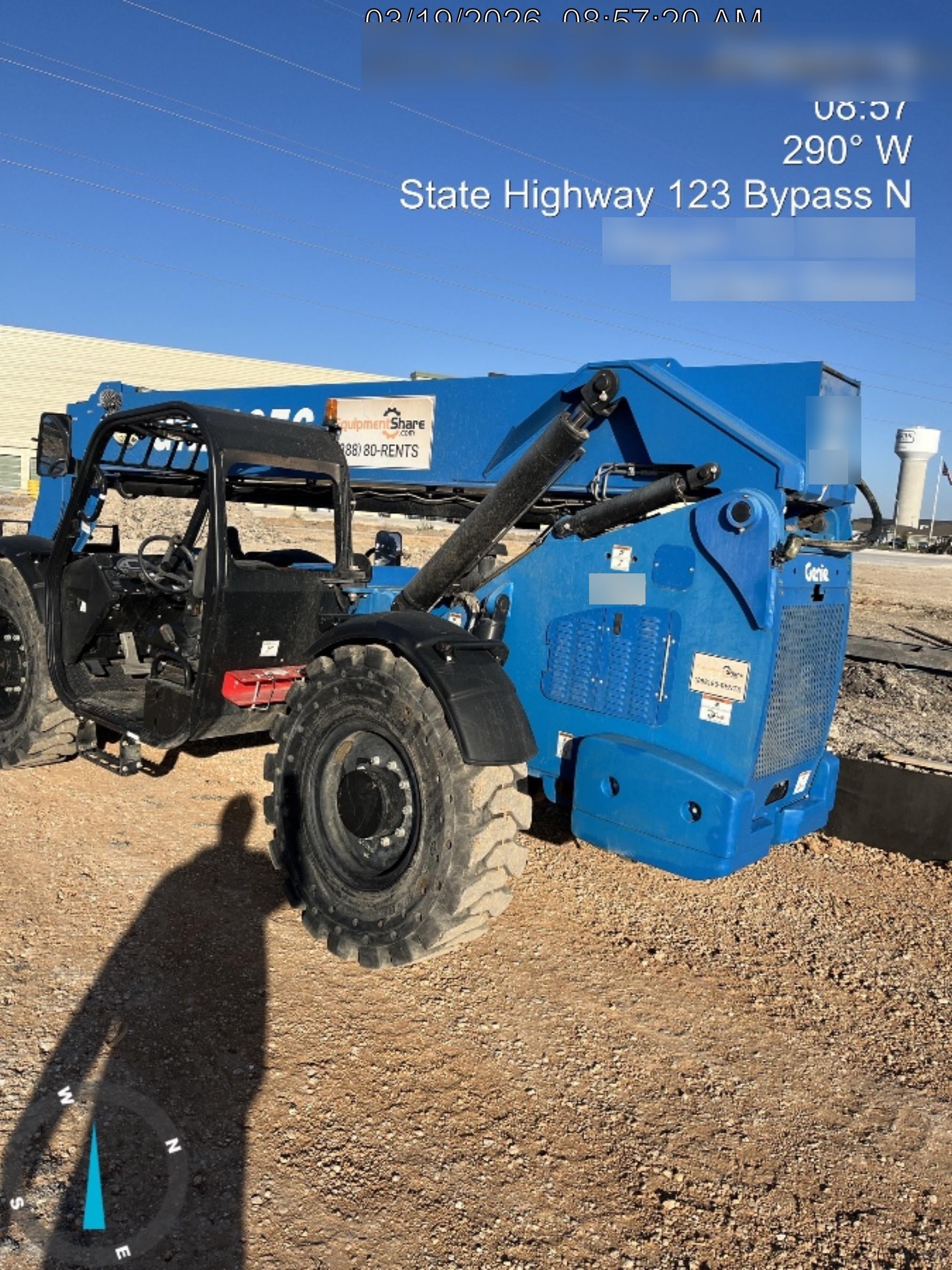 2019 Genie GTH-1056 Canopy, Solid RT Tires, LED Work Lights, Beacon 60" QA Carriage, 60" Forks