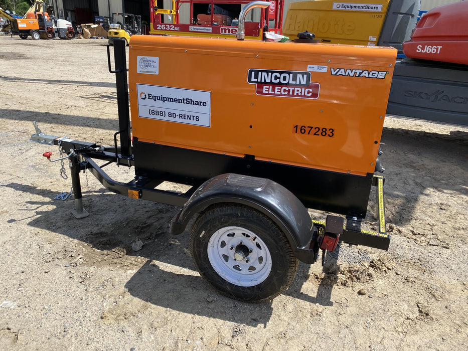 2021 Lincoln Electric Vantage 322 Vantage 322 Ready Pak 3 w/ Decals, ORANGE (includes trailer, cable rack, fender light kit) NO Telematics
