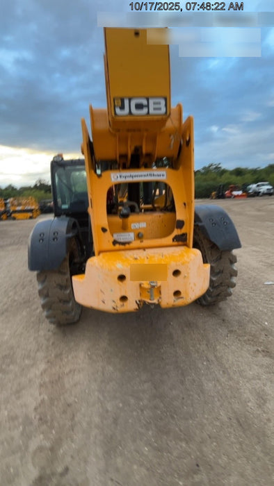 2019 JCB 510-56 Enclosed Cab, 74 HP, Solid Tires, Worklights, Beacon, Aux Hydraulics, Lifting Eye w/66" Carriage/60" Forks
