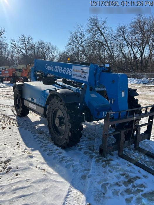 2018 Genie GTH-636 Genie GTH-636 w/Open ROPS, Solid Tires, Work Light/Beacon, 48" Carriage and Forks
